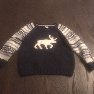 Reindeer holiday blue boys sweater